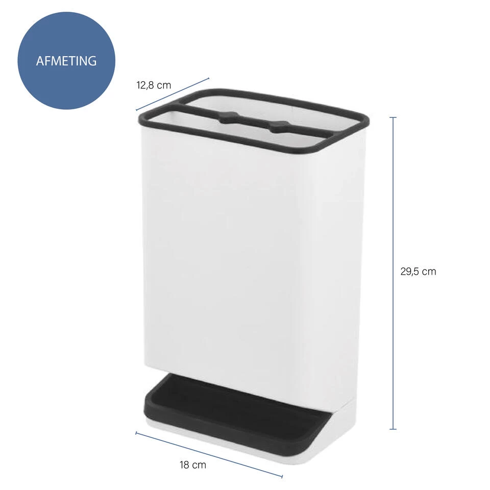 QUVIO Paraplubak Kunststof Wit/zwart - Afbeelding 2