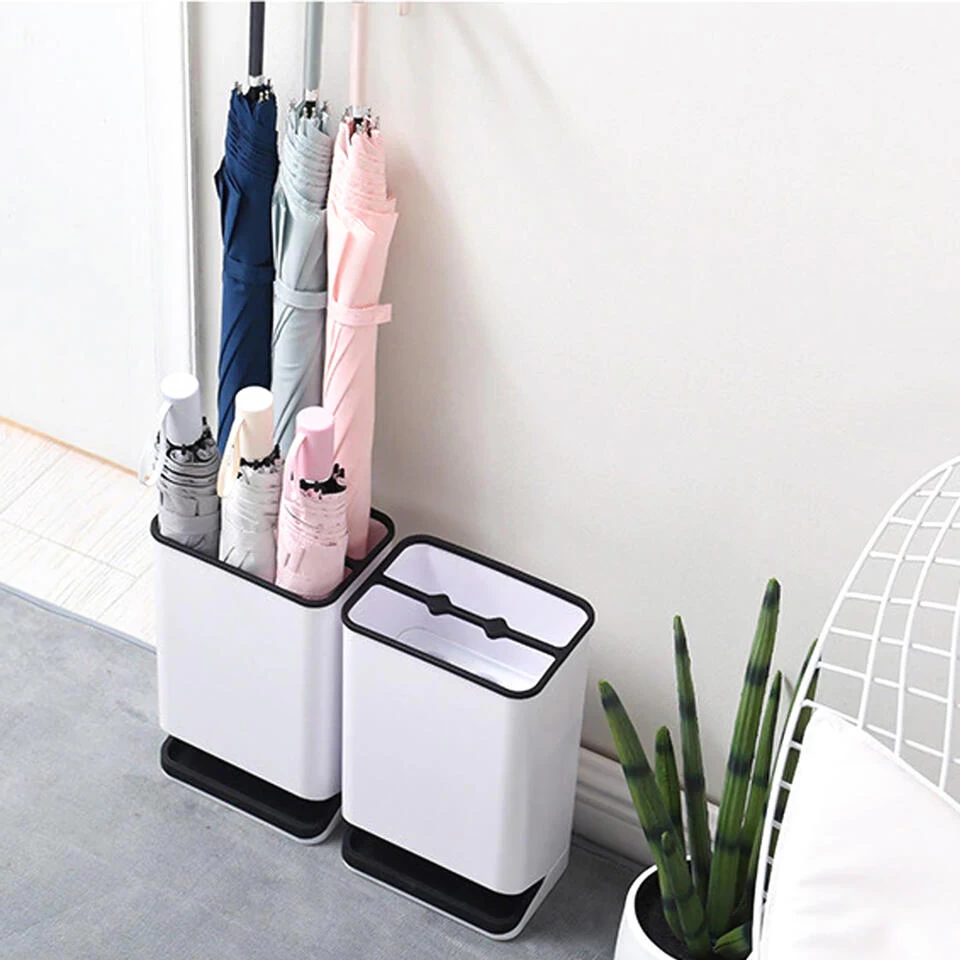 QUVIO Paraplubak Kunststof Wit/zwart - Afbeelding 3