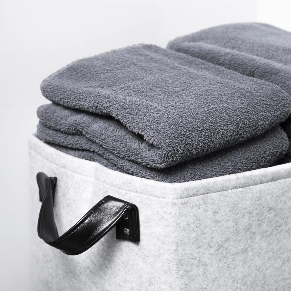 QUVIO Opbergmand Vilt - Grijs - Afbeelding 2