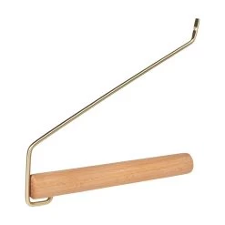 QUVIO Wandhaak Met Hout En Metaal - Goud + Lichthout