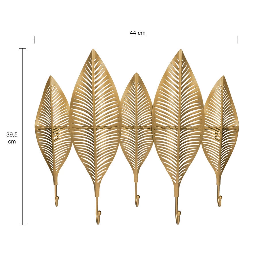 QUVIO Kapstok 5 Veren Metalen - Goud - Afbeelding 2