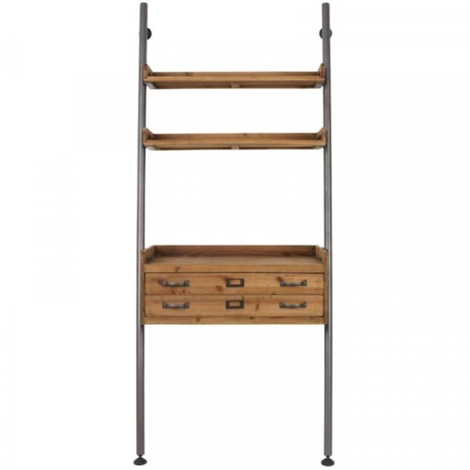 Giga Meubel Wandrek Hout - Incl. 2 Planken & 2 Lades - Kast Rook