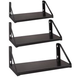 ACAZA Set Van 3 Wandplanken - 30, 35 En 40 Cm Lang - Zwart