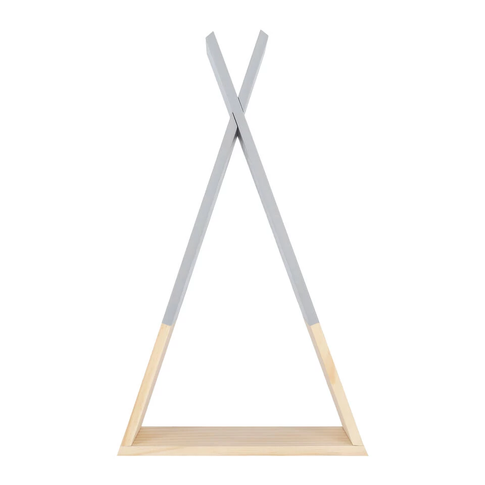 QUVIO Wandplank Driehoek -Hout - Grijs - Afbeelding 3