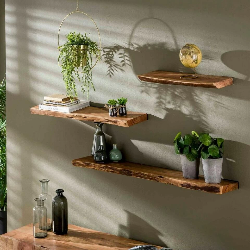 Wandplank Edwin 90cm - Hout - Bruin - Afbeelding 3