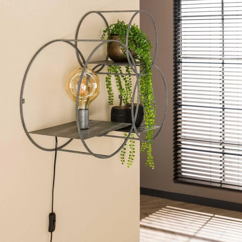 Wietse Wandschap Rond - Metaal - Grijs - Afbeelding 3