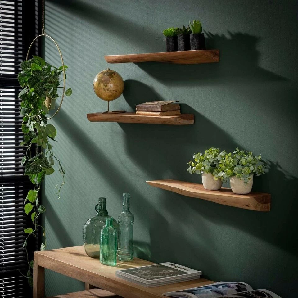 Woody Wandplank Set - Hout - Bruin - Afbeelding 2