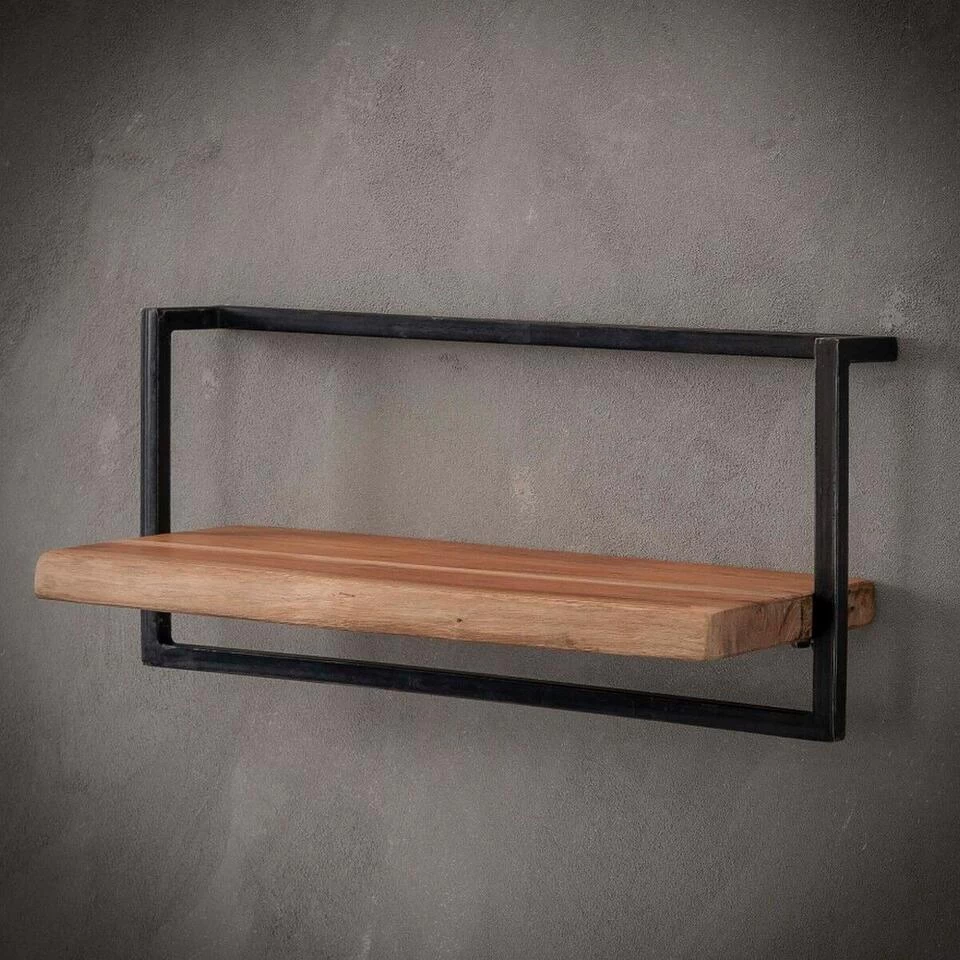 Woody Metaal Wandplank - Hout - Bruin - Afbeelding 2