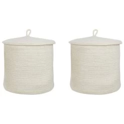 Beliani Mand SILOPI - Wit Katoen