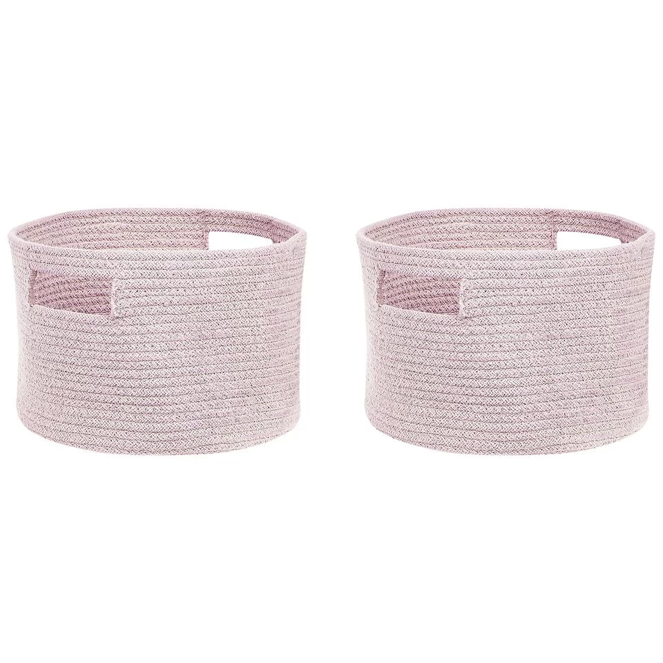 Beliani Mand CHINIOT - Roze Katoen