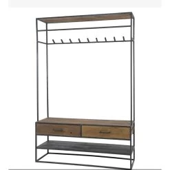 Garderobe Kapstok Brent 35x120x180cm - Hout - Grijs