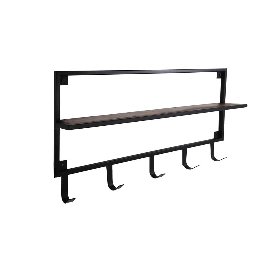 HSM Collection Kapstok Mango - 8.5 X36 Cm - Hout, Zwart