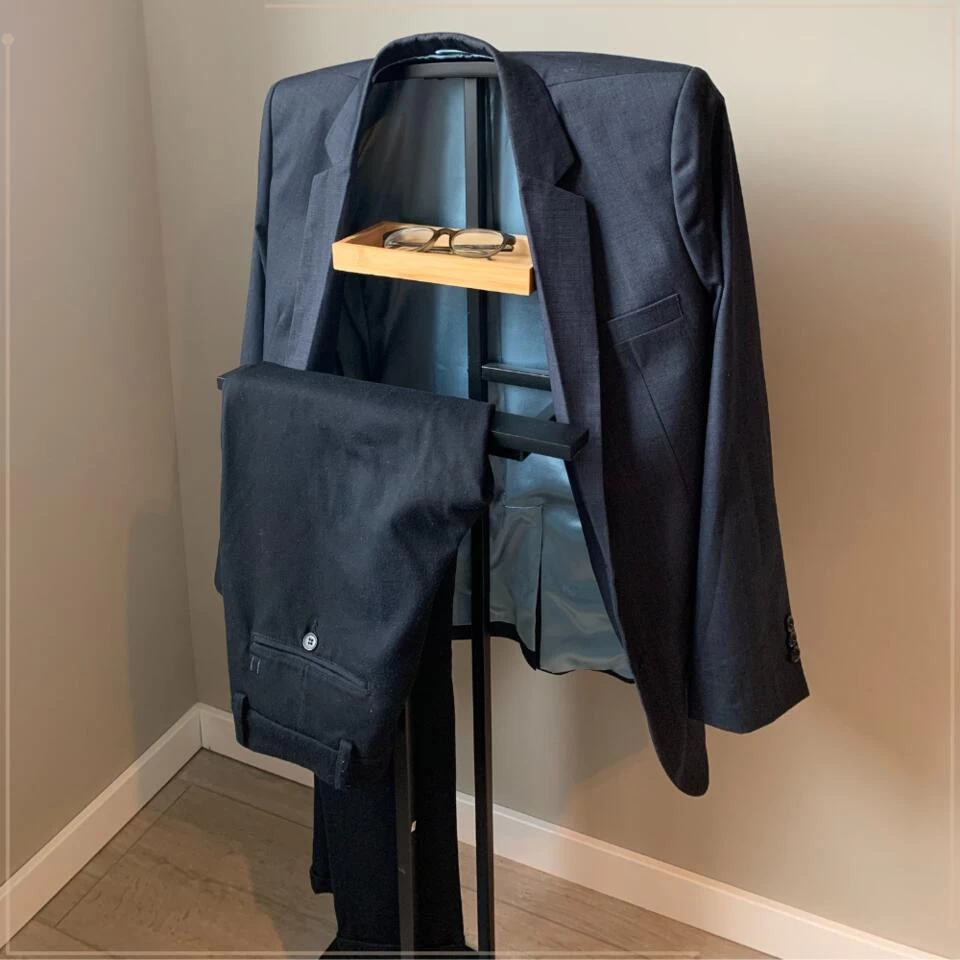 MISOU Dressboy Kledingstandaard Kledinghouder Zwart 114 Cm Bamboe En Metaal - Afbeelding 3