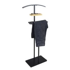 MISOU Dressboy Kledingstandaard Kledinghouder Zwart 114 Cm Bamboe En Metaal