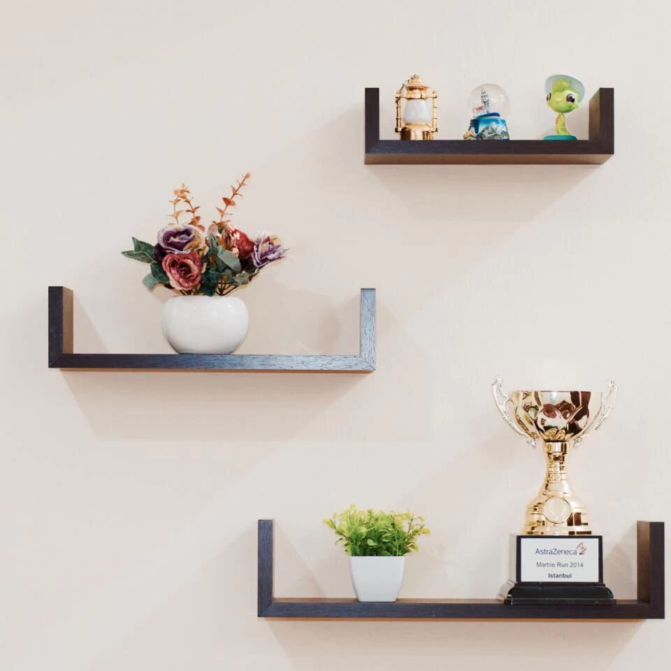 Orange85 Zwarte Wandplanken Keuken Woonkamer Zwevend Muurplank 3 Maten MDF - Afbeelding 2