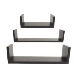 Orange85 Zwarte Wandplanken Keuken Woonkamer Zwevend Muurplank 3 Maten MDF