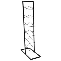 Svenska Living Wijnrek - 6 Flessen - Zwart - Metaal - 38 X 84 X 18 Cm