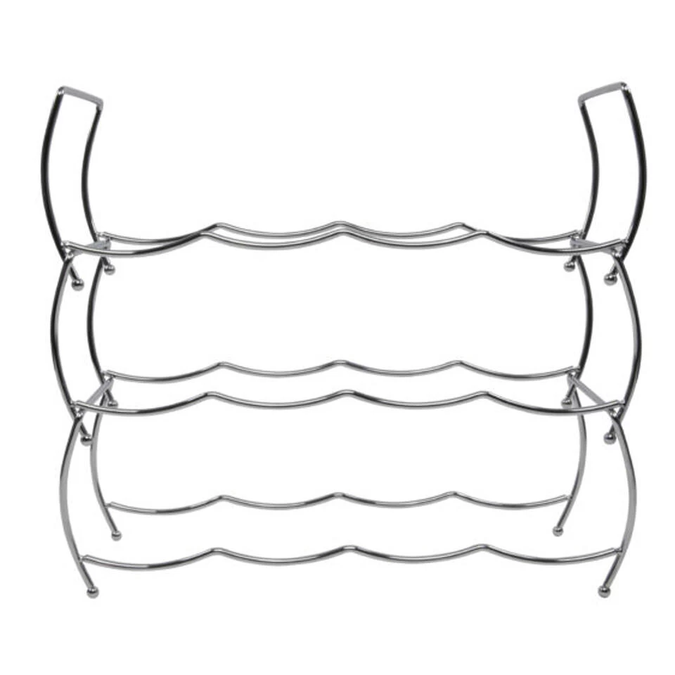 Svenska Living Wijnrek - 12 Flessen - Chrome - Metaal - 43 X 42 Cm