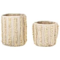 Beliani Mand KAKKI - Beige Katoen