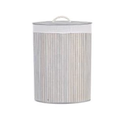 Beliani Mand MATARA - Grijs Bamboehout