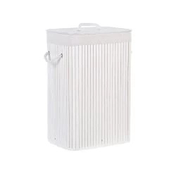 Beliani Mand KOMARI - Wit Bamboehout