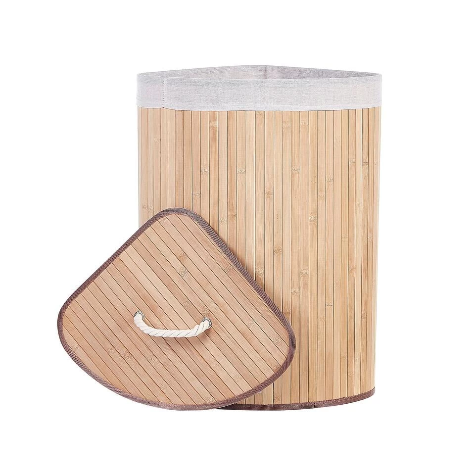 Beliani Mand MATARA - Lichte Houtkleur Bamboehout - Afbeelding 3