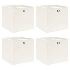 VidaXL Opbergboxen 4 St 32x32x32 Cm Stof Wit