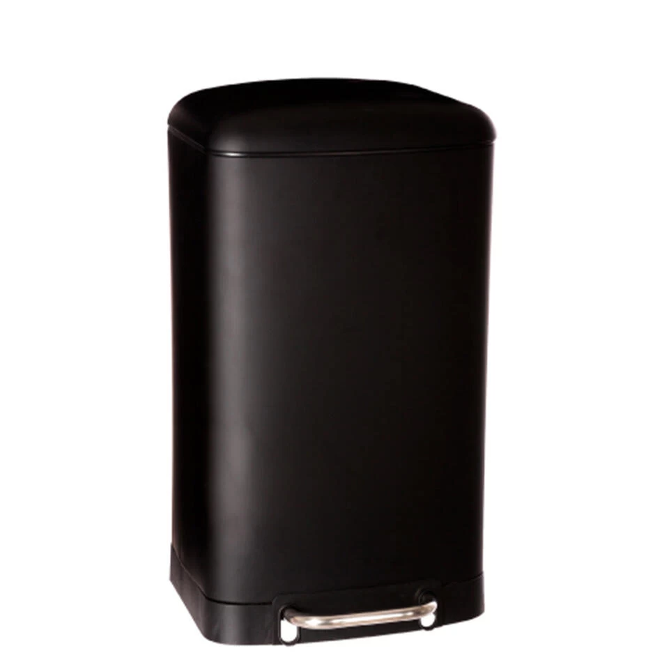 5Five Prullenbak/pedaalemmer - Zwart - Metaal - 30 Liter - 34 X 61 Cm