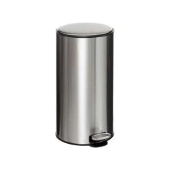 5Five Prullenbak/pedaalemmer - Zilver - Metaal - 30 Liter - 39 X 62 Cm