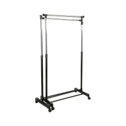 5Five Kledingrek 2x Enkele Stang - Kunststof - Zwart - 162 X 168cm