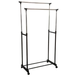 5Five Kledingrek Dubbele Stang - Kunststof/metaal - Zwart - 80 X 170cm