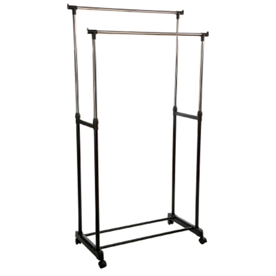 5Five Kledingrek Dubbele Stang - Kunststof/metaal - Zwart - 80 X 170cm