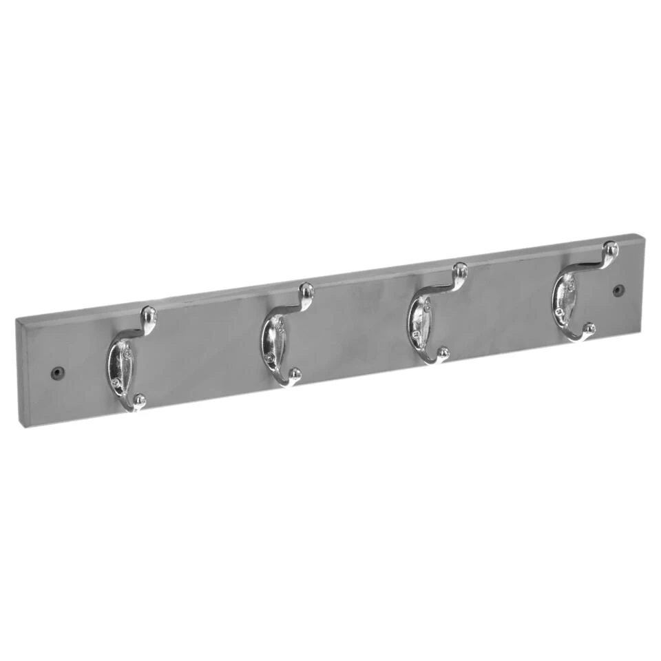5Five Wandkapstok - Grijs - 4-haaks - 42 X 9 Cm - MDF