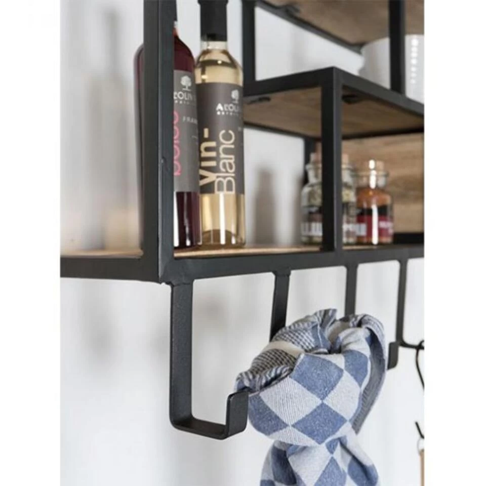 Decor 88 Elco Wandrek Industrieel Met 7 Haken - 22x80x45,5 Cm - Afbeelding 3