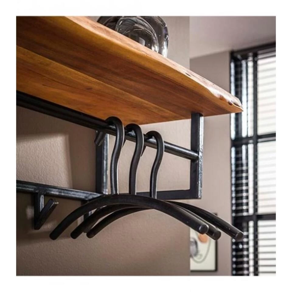 Stockton Kapstok Industrieel Met Haken - 33X100x27 Cm - Afbeelding 3