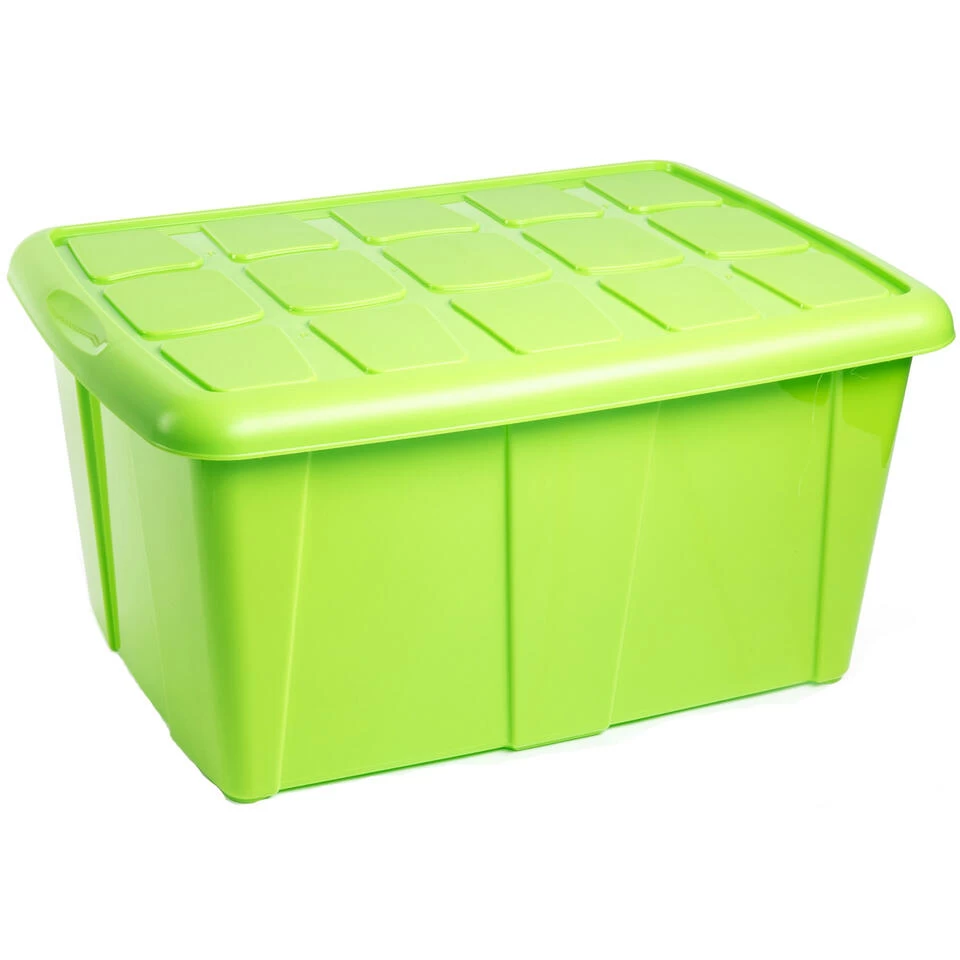 Plasticforte Opbergbox Met Deksel - Limegroen - 60L - Kunststof