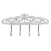 Items Kapstok Rek Voor Wand/muur - Wit - 4x Ophanghaken - 40 Cm