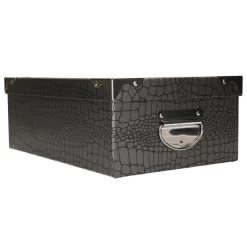 5Five Opbergdoos/box - Zilver - L48 X B33.5 X H16 Cm - Stevig Karton