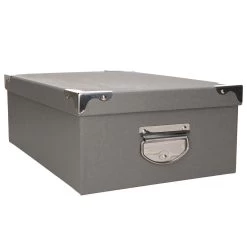 5Five Opbergdoos/box - Grijs - L36 X B24.5 X H12.5 Cm - Stevig Karton
