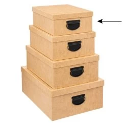 5Five Opbergdoos/box - Goudgeel - L28xB22xH11 Cm - Stevig Karton