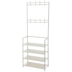 Storage Solutions Kledingrek - 60 X 26 X 155 Cm - Metaal - Wit