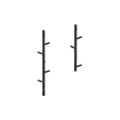 WOOOD Kapstok 5 Haaks Marit - Hout - Zwart - Set Van 3