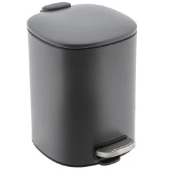 HI Pedaalemmer Classic - Softclose - 5L - Antraciet Grijs - 25 X 27 Cm