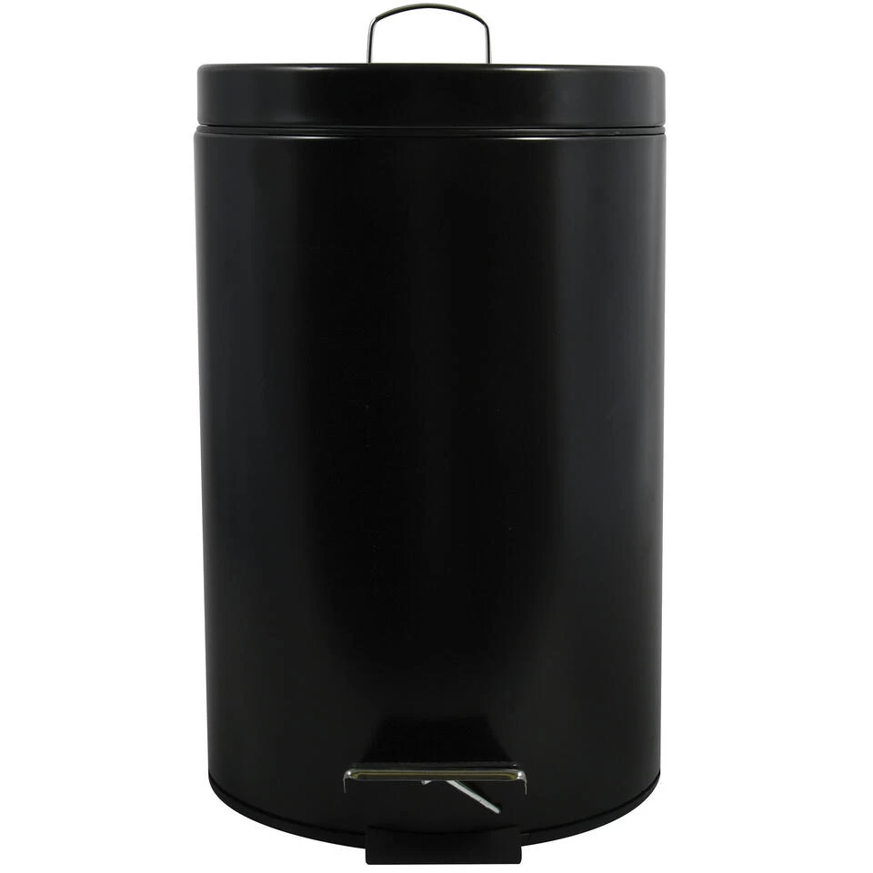 MSV Badkamer/toilet Pedaalemmer - Zwart - 12 Liter - 25 X 40 Cm