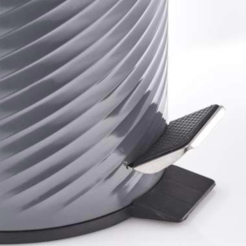 Zeller Pedaalemmer - Antraciet - Groeven Patroon - 3 L - Afbeelding 2