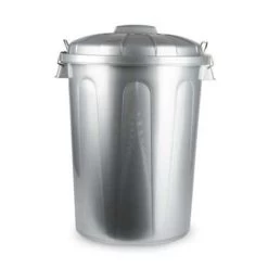 Forte Plastics Afvalbak - Zilverkleurig - Afvalemmer Met Deksel - 70l