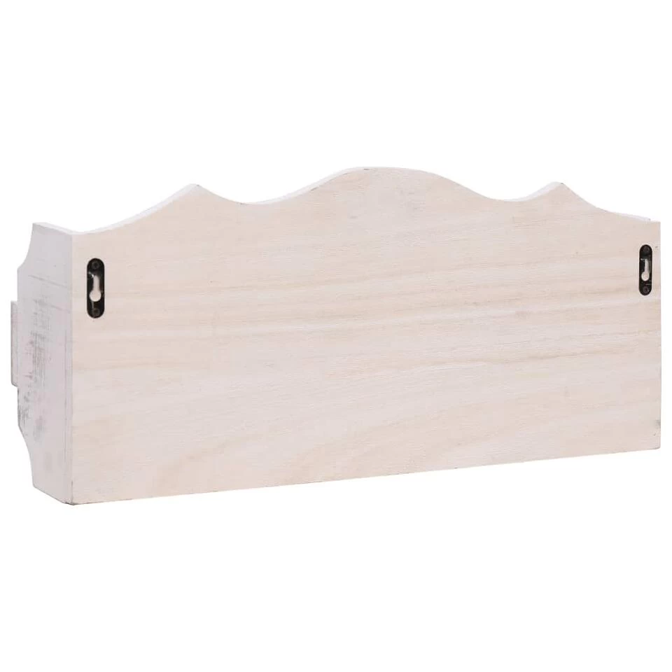 VidaXL Wandkapstok 50x10x23 Cm Hout Wit - Afbeelding 4