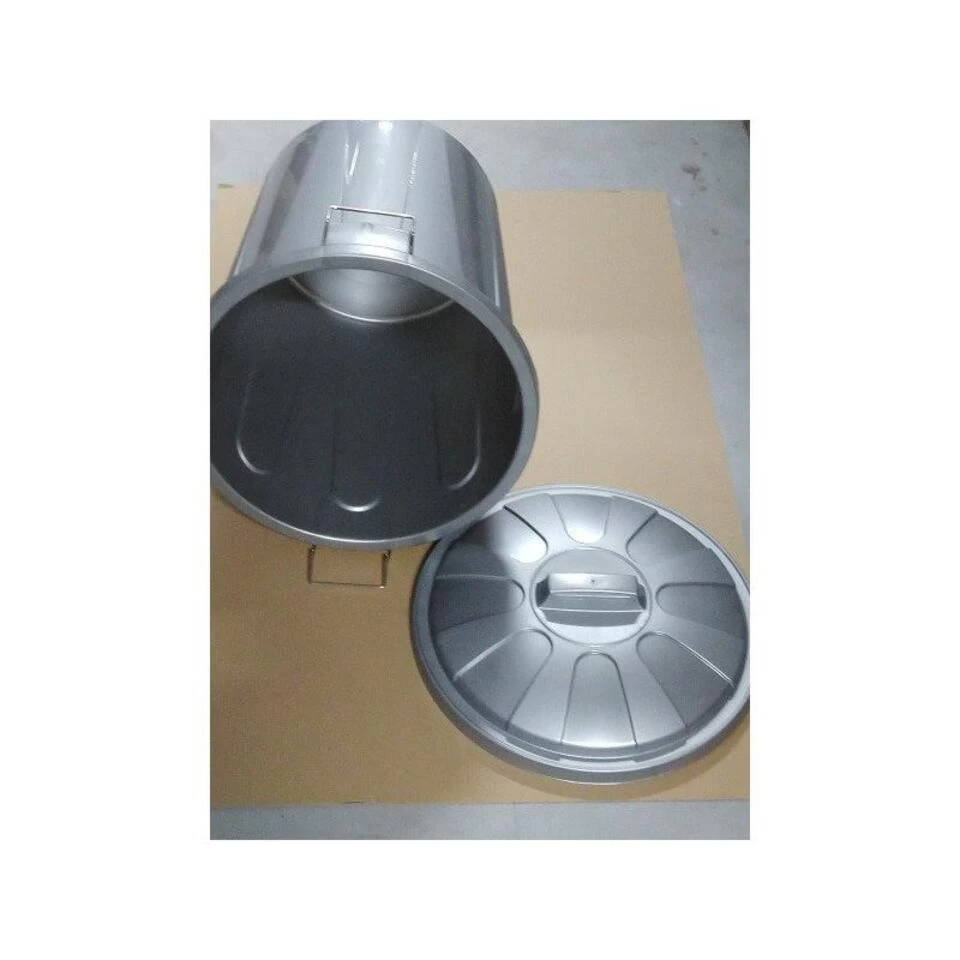 Forte Plastics Afvalbak - Zilverkleurig - Afvalemmer Met Deksel - 51l - Afbeelding 2