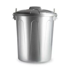 Forte Plastics Afvalbak - Zilverkleurig - Afvalemmer Met Deksel - 51l