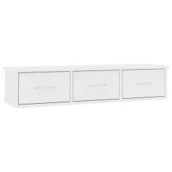 VidaXL Wandschap Met Lades 88x26x18,5 Cm Spaanplaat Wit